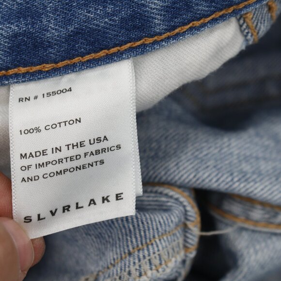 SLVRLAKE Jeans Womens 24 L29 Virginia Slim Destroyed Straight Leg Cotton Denim - Picture 10 of 12